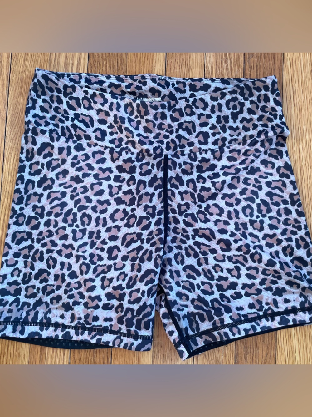 GRRRL Leopard Print Biker Shorts M/L High Waist Gym Athleisure